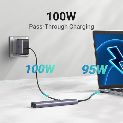 Hub USB-C UGREEN CM478, 1 x USB-A 3.0 - 2 x USB-A - 1 x USB-C - 1 x HDMI, Szürke