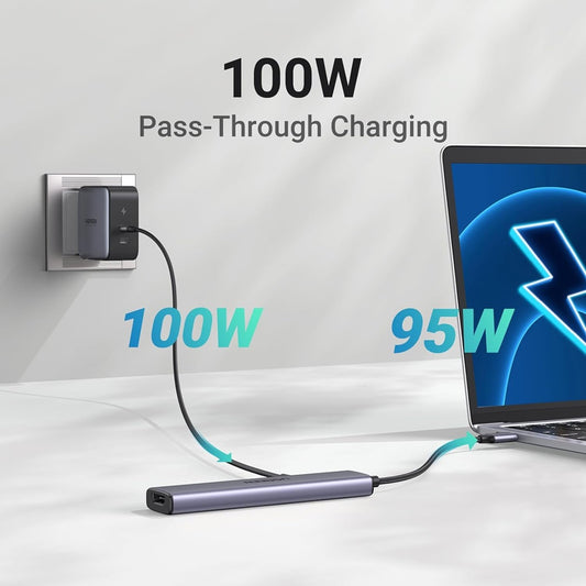 UGREEN CM478 USB-C hub, 1 x USB-A 3.0 - 2 x USB-A - 1 x USB-C - 1 x HDMI, Újrapecsételt szürke