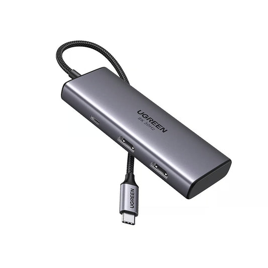 Hub USB-C UGREEN CM498 (15852), 2 x USB-A 3.0 - 2 x USB-C - 2 x HDMI, Szürke