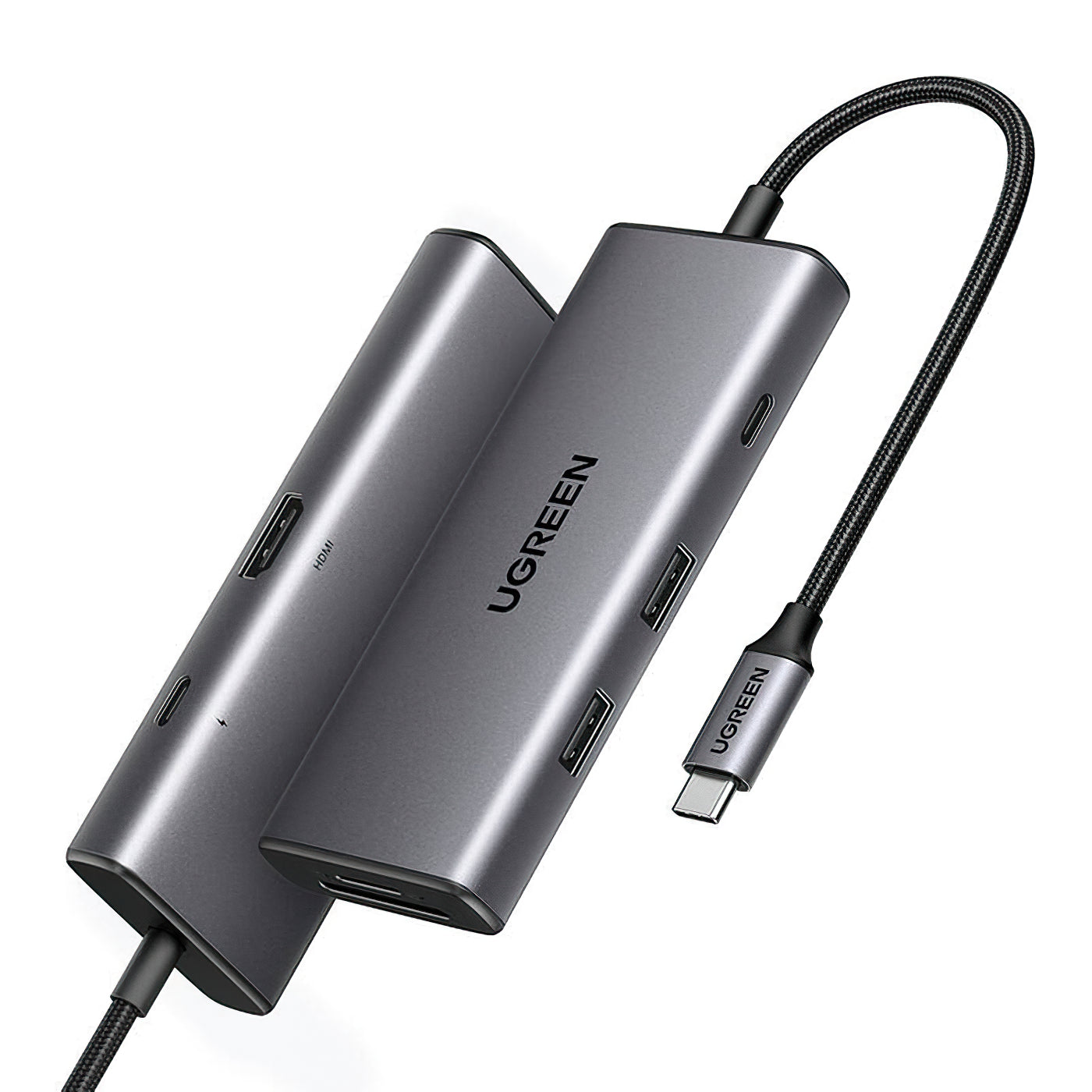 Hub USB-C UGREEN CM498 (15531), 2 x USB-A 3.2 - 2 x USB-C - 1 x HDMI - 1 x SD - 1 x microSD, Szürke