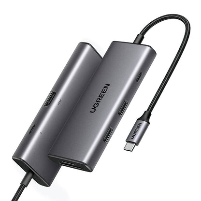 Hub USB-C UGREEN CM498 (15531), 2 x USB-A 3.2 - 2 x USB-C - 1 x HDMI - 1 x SD - 1 x microSD, Szürke