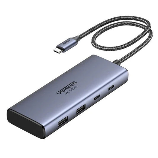 UGREEN CM498 (45379) USB-C hub, 2 x USB-A 3.2 - 3 x USB-C - 2 x HDMI, szürke