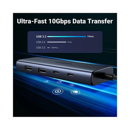 UGREEN CM498 (45379) USB-C hub, 2 x USB-A 3.2 - 3 x USB-C - 2 x HDMI, szürke