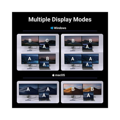 UGREEN CM498 (45379) USB-C hub, 2 x USB-A 3.2 - 3 x USB-C - 2 x HDMI, szürke