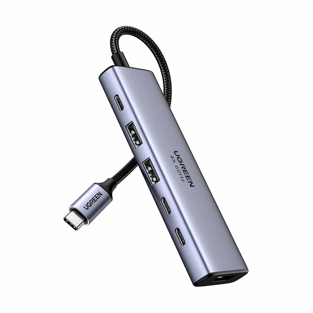 UGREEN CM511 (35999) USB-C hub, 2 x USB-A 3.2 - 3 x USB-C - 1 x HDMI, szürke
