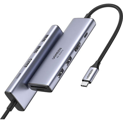 Hub USB-C UGREEN CM511 (60384), 2 x USB-A 3.0 - 1 x USB-C - 1 x HDMI - 1 x SD - 1 x microSD, Szürke