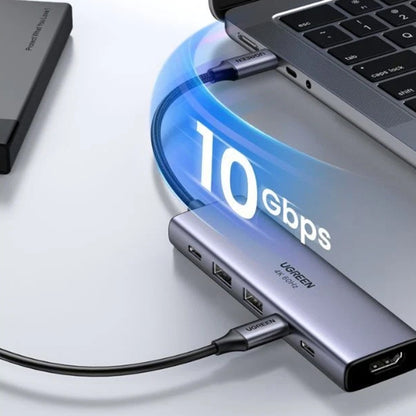UGREEN CM511 (35999) USB-C hub, 2 x USB-A 3.2 - 3 x USB-C - 1 x HDMI, szürke