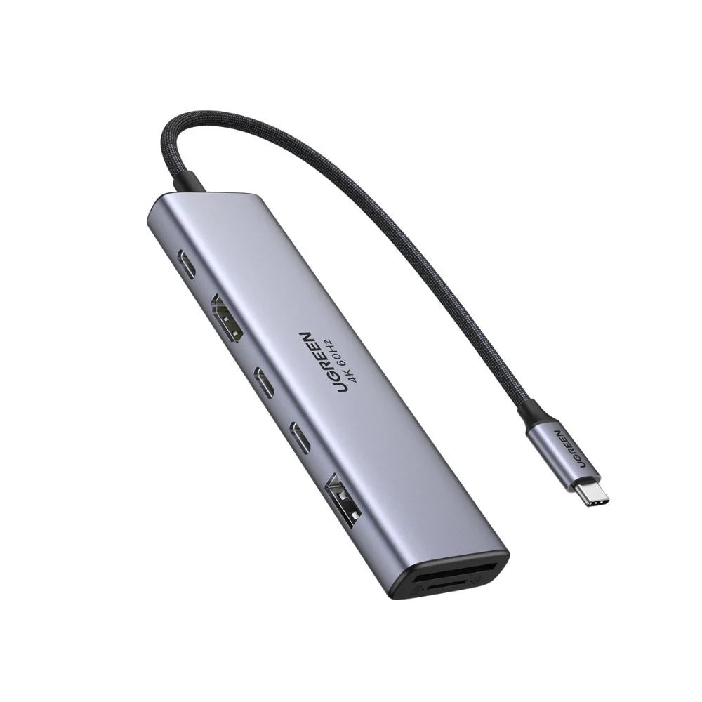UGREEN CM511 USB-C Hub (45521), 1 x USB-A 3.2 - 3 x USB-C - 1 x HDMI - 1 x SD - 1 x microSD, Szürke