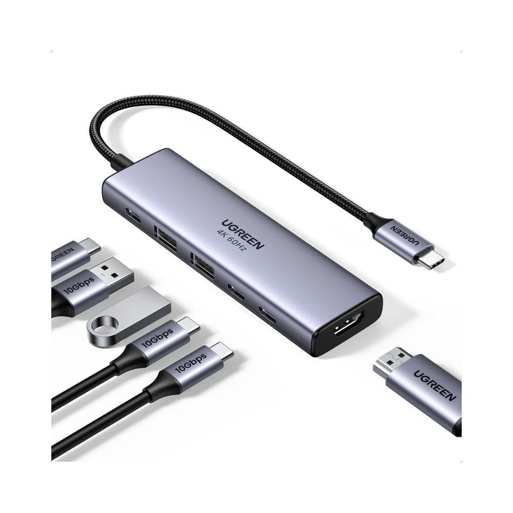 UGREEN CM511 (35999) USB-C hub, 2 x USB-A 3.2 - 3 x USB-C - 1 x HDMI, szürke