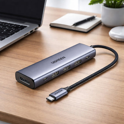 Hub USB-C UGREEN CM511 (75642), 6in1, Szürke