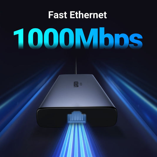 UGREEN CM639 USB-C Hub (45380), 2 x USB-A 3.2 - 3 x USB-C - 2 x HDMI - 1 x RJ45 - 1 x SD - 1 x microSD, Szürke