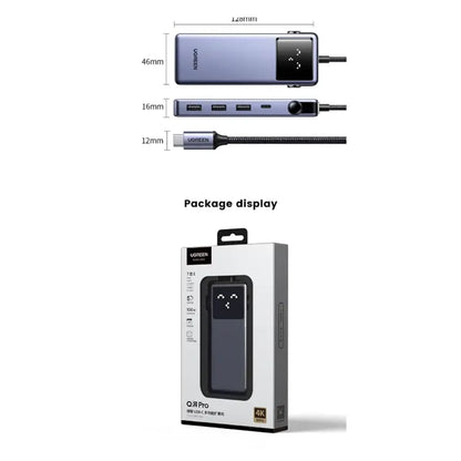 Hub USB-C UGREEN CM888 (45155) Uno, 6in1, Szürke