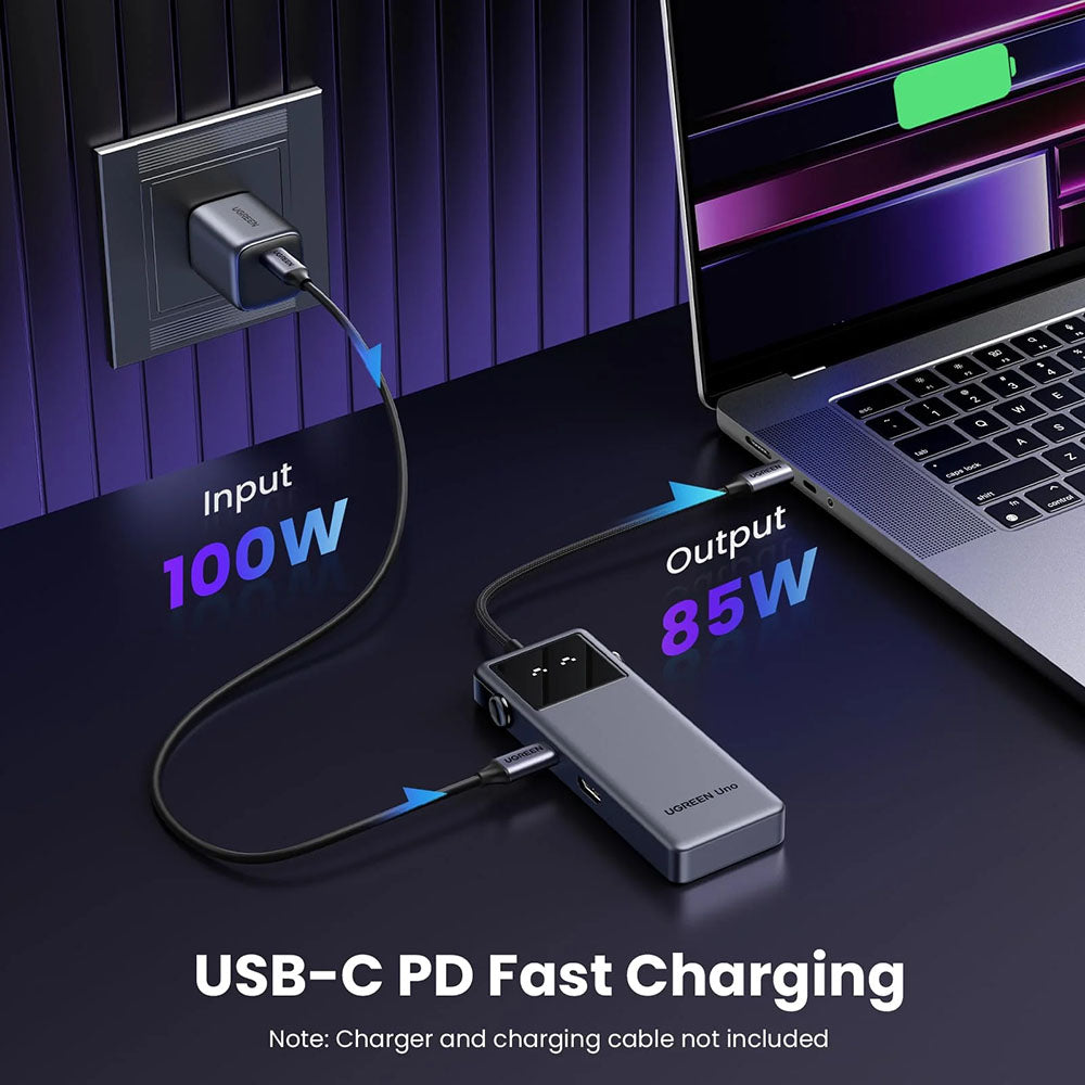 UGREEN Uno USB-C Hub (75177), 2 x USB-A 3.2 - 3 x USB-C - 1 x HDMI, Gray
