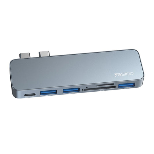 Yesido HB10 USB-C Hub Apple MacBook Pro / Air-hez, 6in1, Szürke