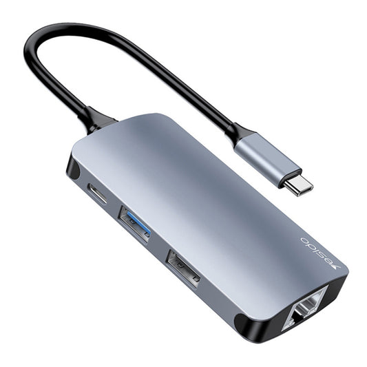 USB-C Yesido HB15, 6in1, Szürke Hub