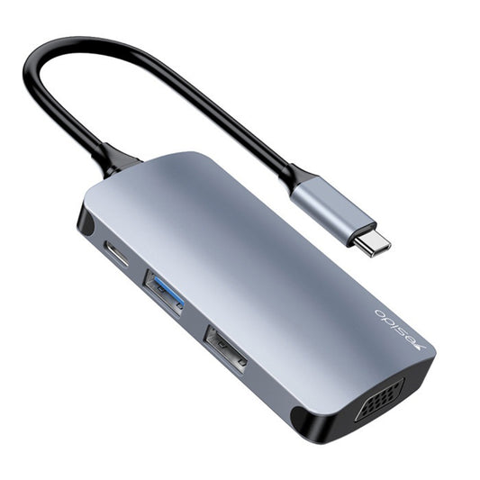 USB-C Yesido HB16, 7in1, Szürke Hub