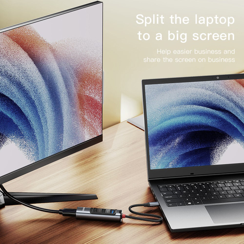 USB-C Yesido HB22, 5in1, Szürke Hub