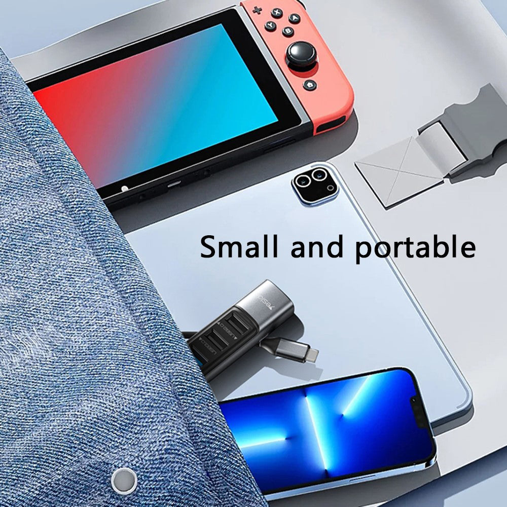 USB-C Yesido HB24, 5in1, Szürke Hub