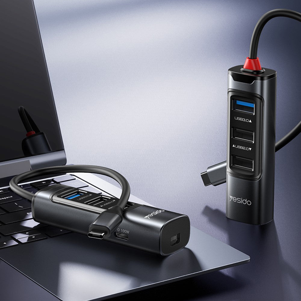 USB-C Yesido HB24, 5in1, Szürke Hub