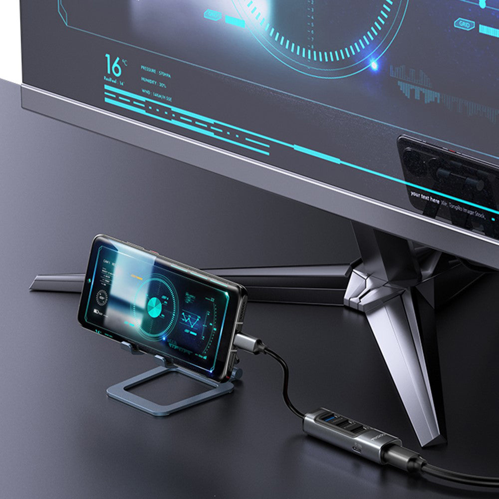 USB-C Yesido HB24, 5in1, Szürke Hub