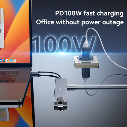 USB-C Yesido HB27, 8 az 1-ben, Szürke