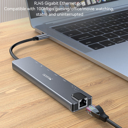 USB-C Yesido HB27, 8 az 1-ben, Szürke