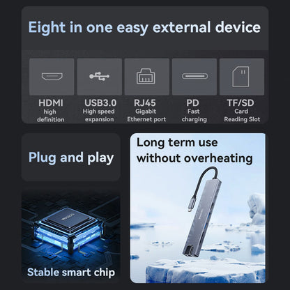 USB-C Yesido HB27, 8 az 1-ben, Szürke