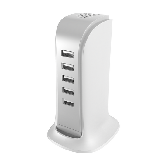 Dudao A5EU állomás töltő, 25W, 5A, 5 x USB-A, Fehér