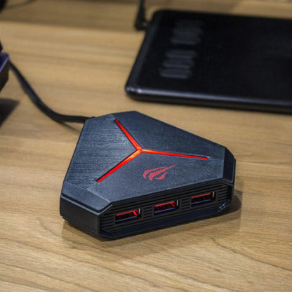 Hub USB HAVIT H95, 10in1, Fekete