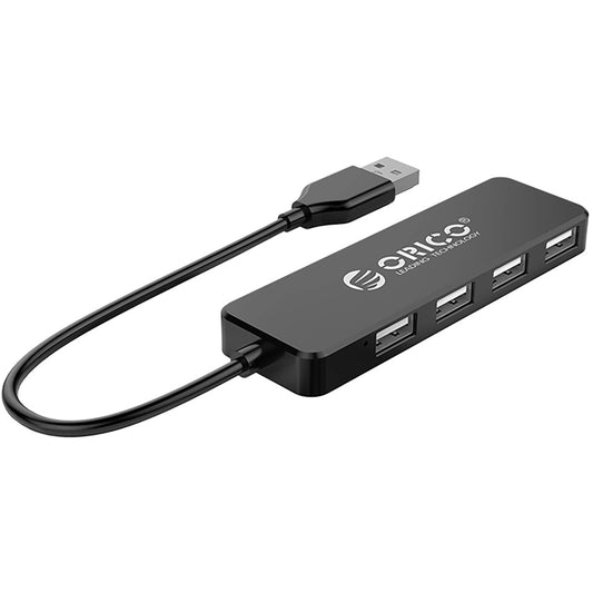 Orico FL01 USB Hub, 4 x USB-A, Fekete