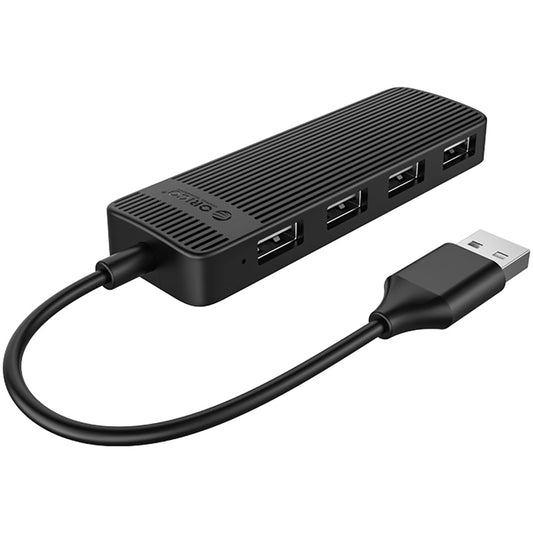 Orico FL02 USB hub, 4 x USB-A, Fekete