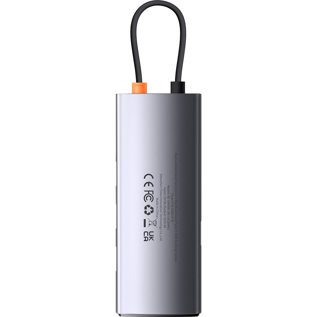 Hub USB-C Baseus Metal Gleam, 4 x USB-A 3.0, Szürke WKWG070013