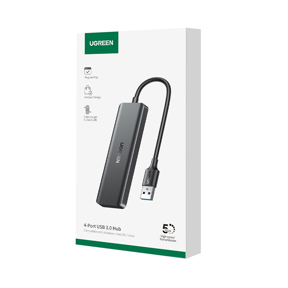 UGREEN CM219 (25851) USB hub, 4 x USB-A 3.0, Fekete
