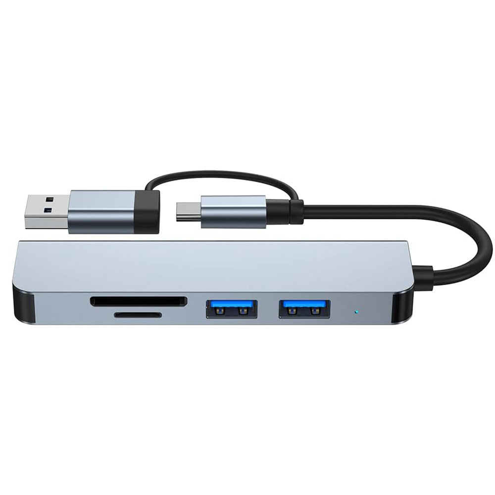 USB / USB-C Techsuit H7 DataBridge, 5in1, Szürke
