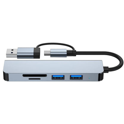 USB / USB-C Techsuit H7 DataBridge, 5in1, Szürke