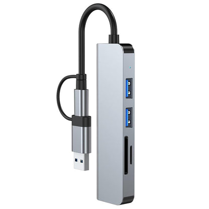 USB / USB-C Techsuit H7 DataBridge, 5in1, Szürke