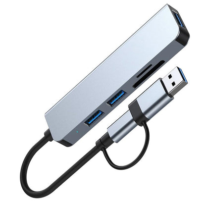 USB / USB-C Techsuit H7 DataBridge, 5in1, Szürke