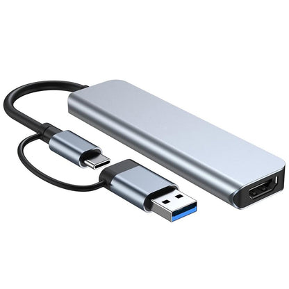 USB / USB-C Techsuit H7 DataBridge, 5in1, Szürke