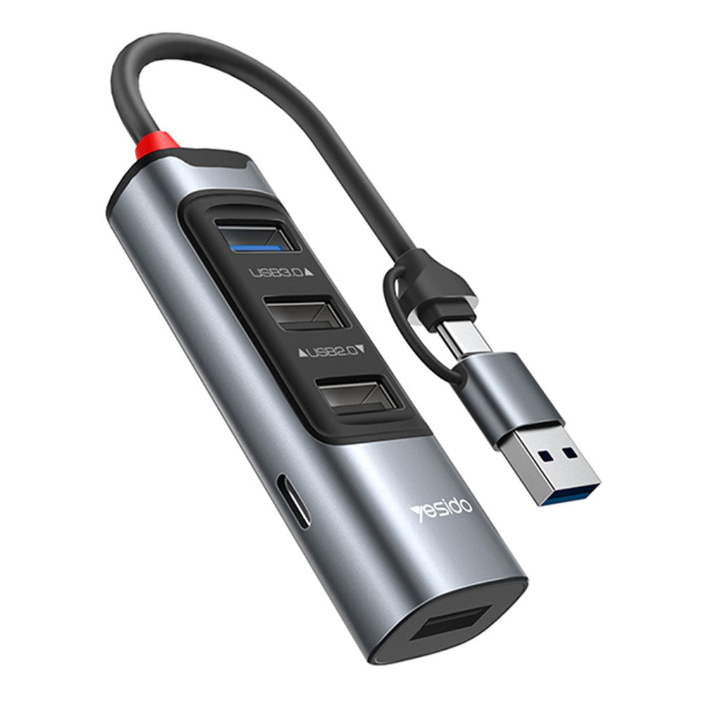 USB / USB-C Yesido HB20, 5 az 1-ben, Szürke
