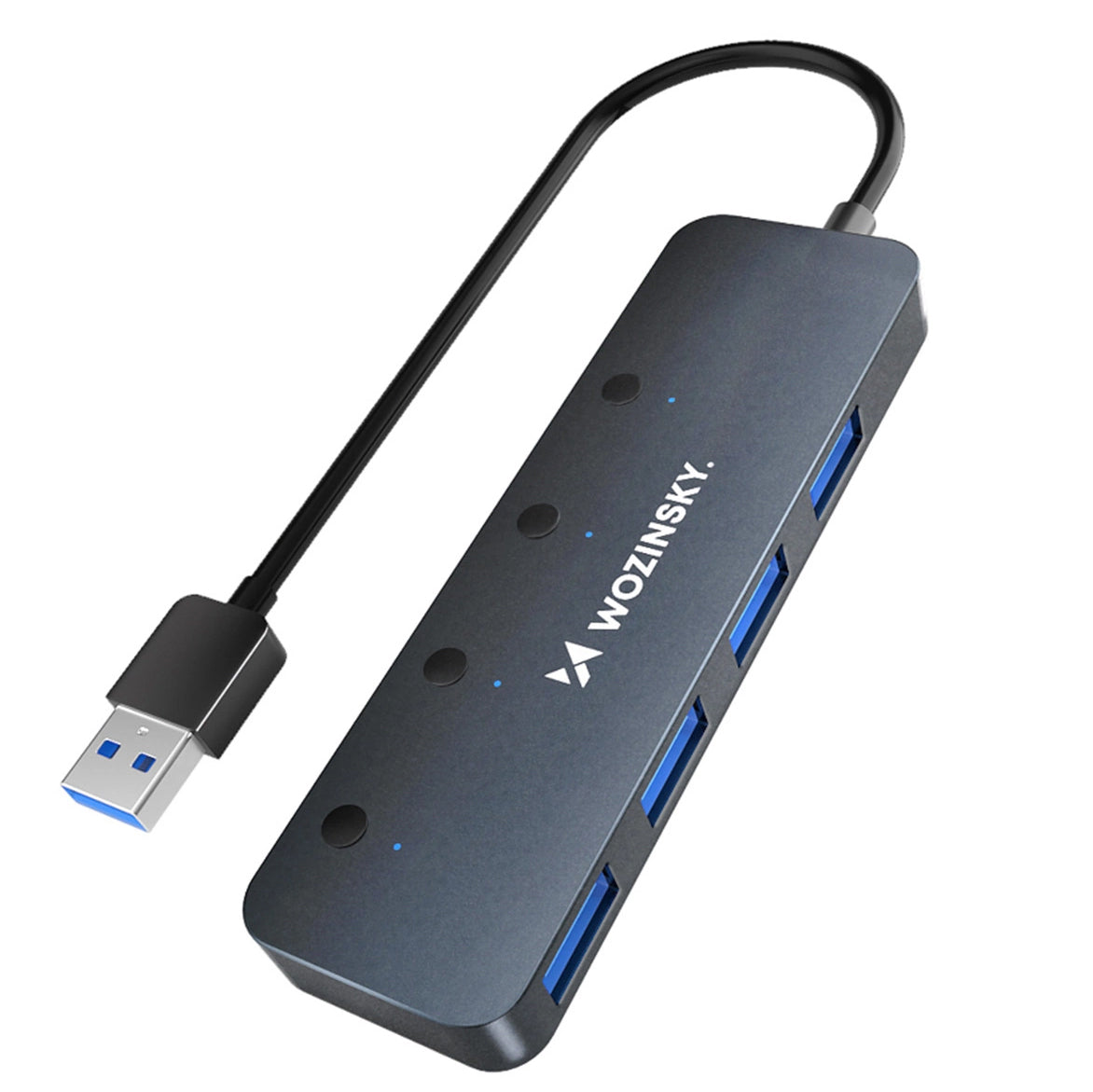 USB Hub WZK WHS080YSS, 4 x USB-A 3.0, Szürke