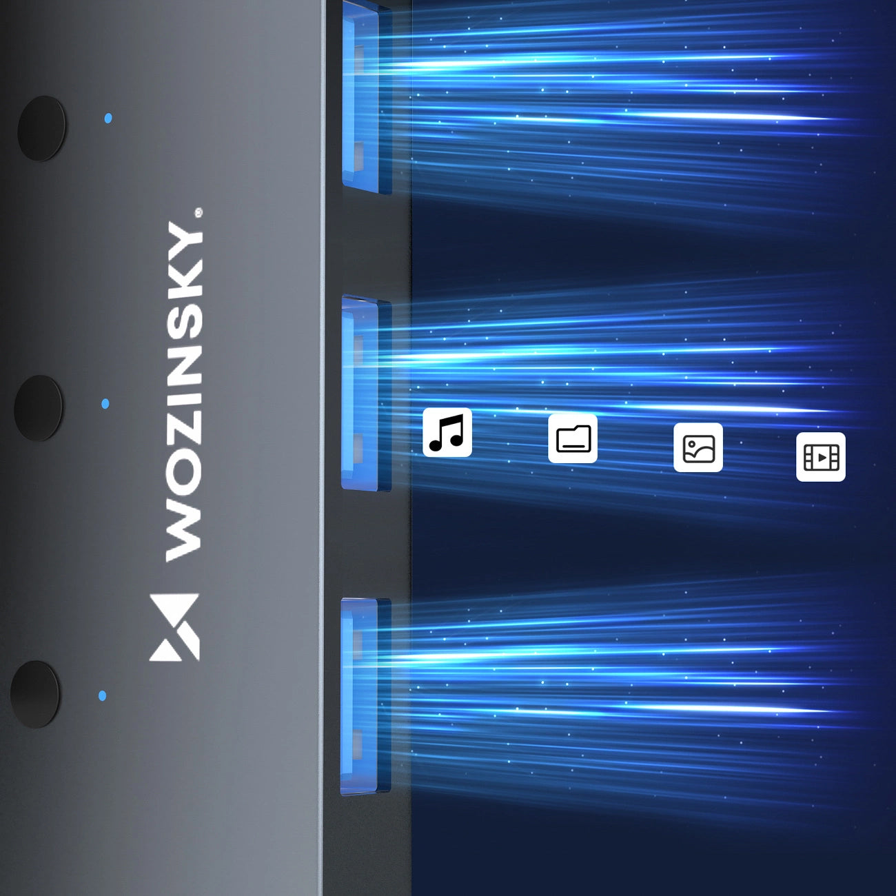 USB Hub WZK WHS080YSS, 4 x USB-A 3.0, Szürke