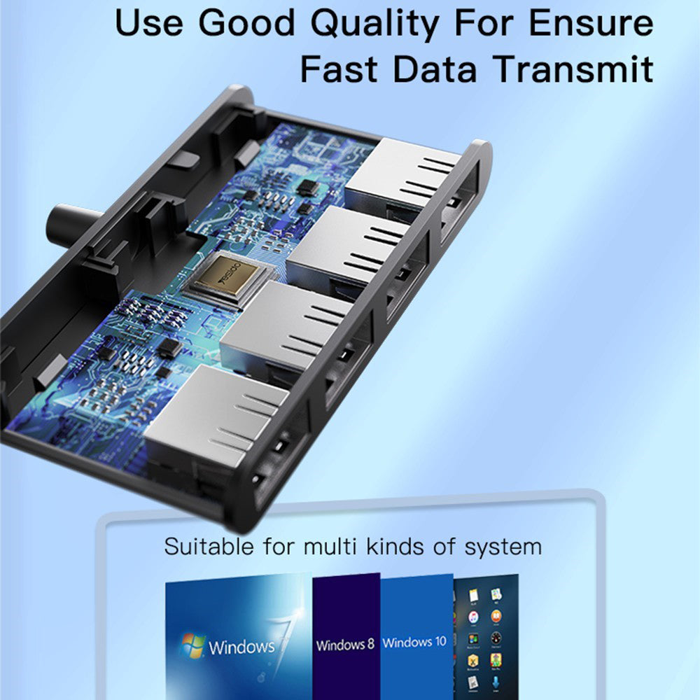 USB Hub Yesido HB12, 4in1, Szürke