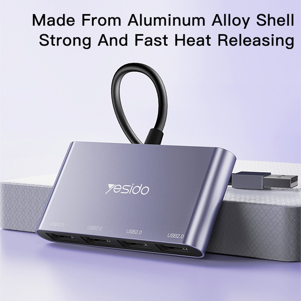 USB Hub Yesido HB12, 4in1, Szürke
