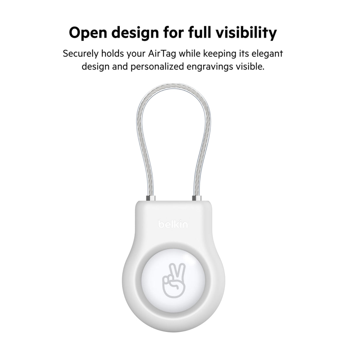 Belkin Wire Cable tok Apple AirTag-hoz, fehér MSC009btWH