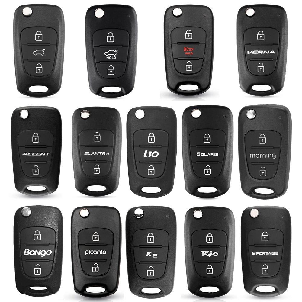 Techsuit autókulcs tok 2003.04 Hyundai Elantra / Kia Picanto, fekete