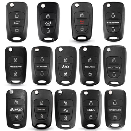 Techsuit autókulcs tok 2003.04 Hyundai Elantra / Kia Picanto, fekete