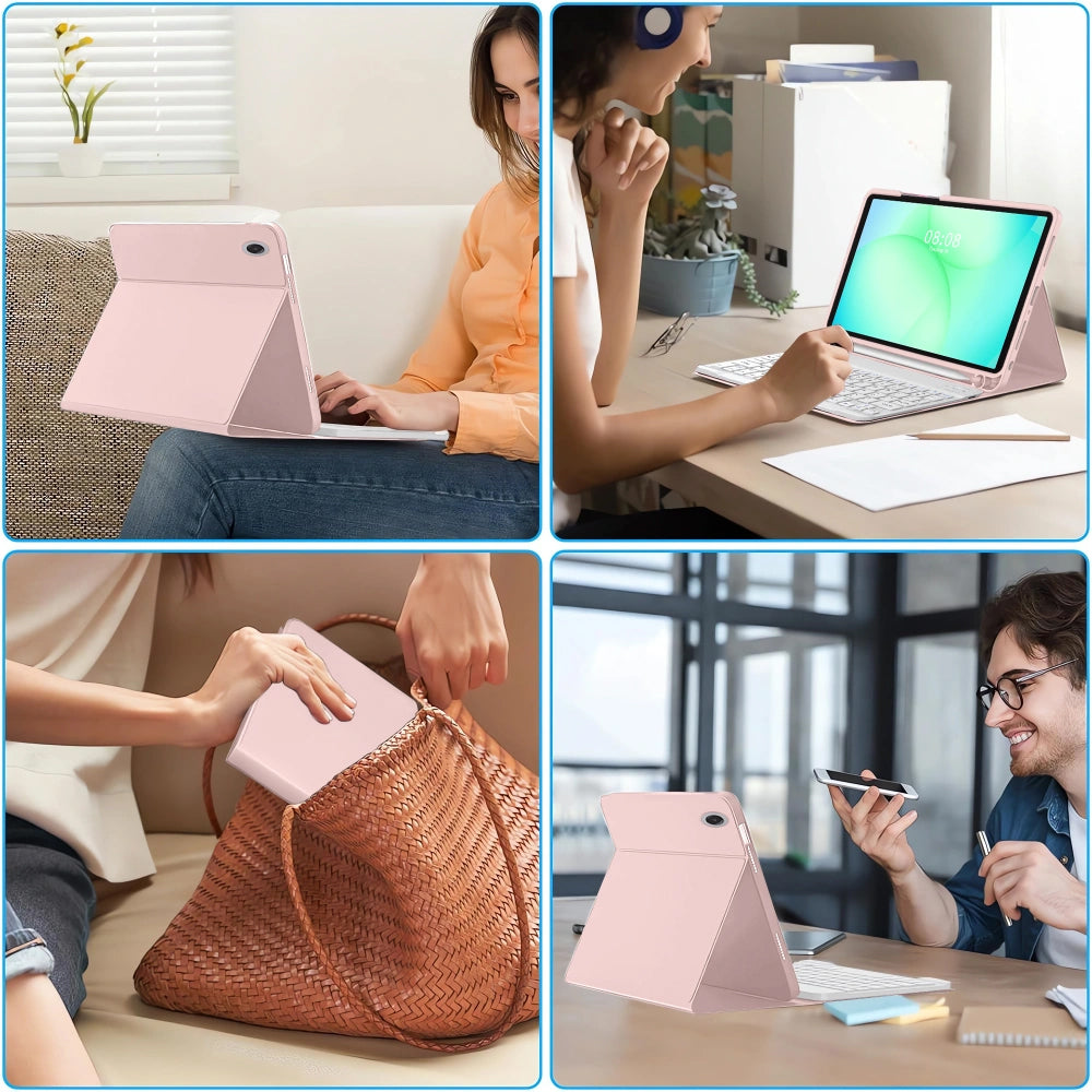 Keyboard Case for Samsung Galaxy Tab A11+ / Tab A9+, Tech-Protect, SC PEN, Pink