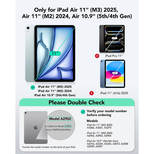 Billentyűzetes tok Apple iPad Air 11 (2026) / iPad Air 11 (2025) / Air 11 (2024) / Air (2022) / Air (2020) számára, ESR, Flex, Szürke