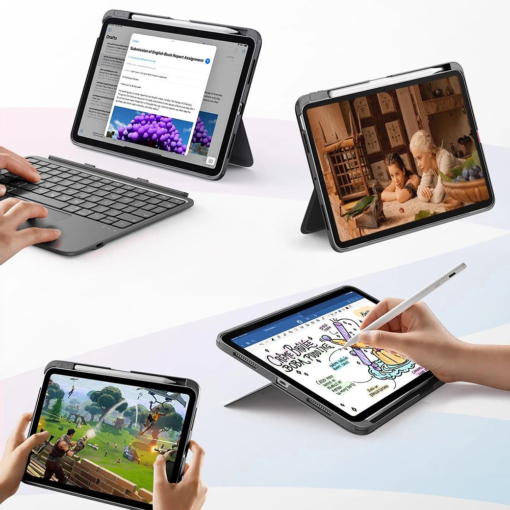 Keyboard Case for Apple iPad Air 11 (2026) / iPad Air 11 (2025) / Air 11 (2024) / Air (2022) / Air (2020), ESR, Flex, Gray