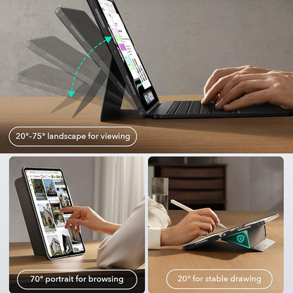 Tokkal ellátott tok az Apple iPad Air 13-hoz (2025) / Air 13 (2024), ESR, Shift, Szürke